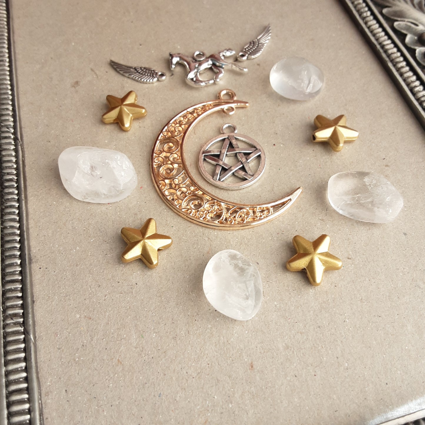 Selene altar decor with golden moon