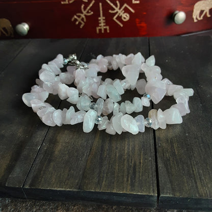 Rose Quartz gemstone chip necklace