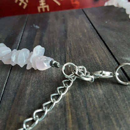 Rose Quartz gemstone chip necklace