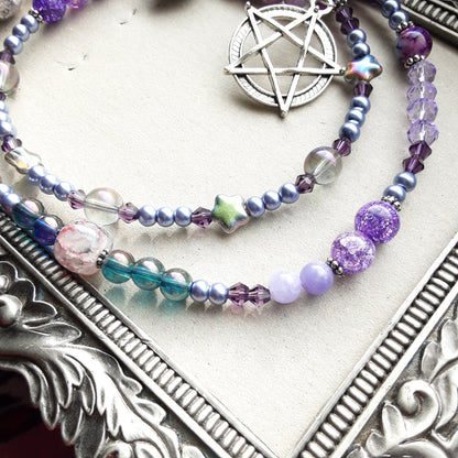 Witch prayer beads in purple