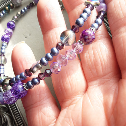 Witch prayer beads in purple