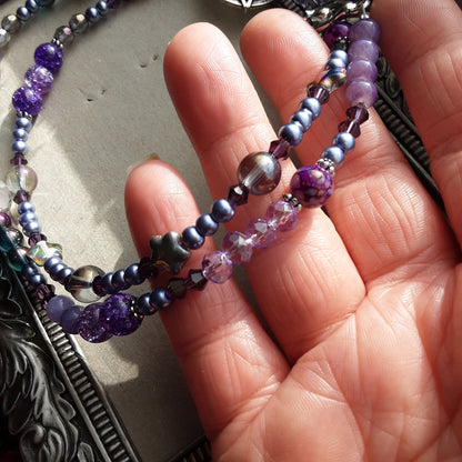 Witch prayer beads in purple