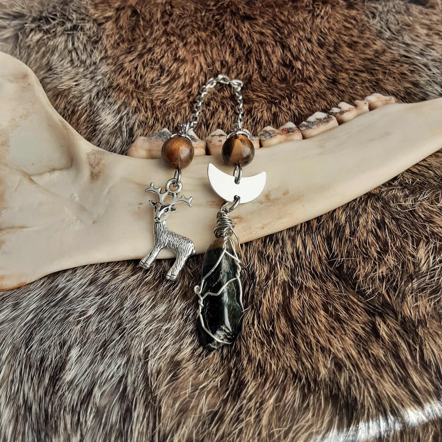 Tiger eye pendulum for Cernunnos or Artemis