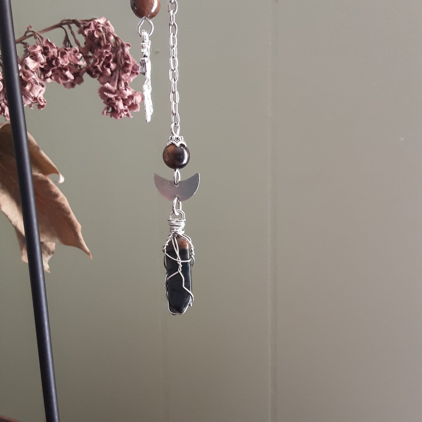 Tiger eye pendulum for Cernunnos or Artemis