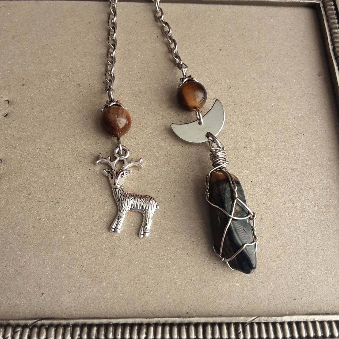 Tiger eye pendulum for Cernunnos or Artemis