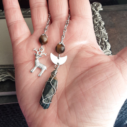 Tiger eye pendulum for Cernunnos or Artemis