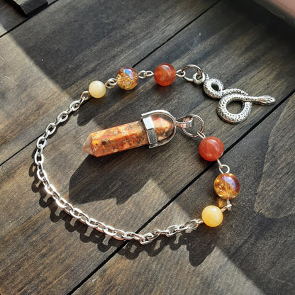 Loki pendulum with Orange Sea Sediment Jasper