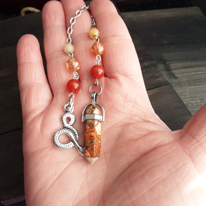 Loki pendulum with Orange Sea Sediment Jasper