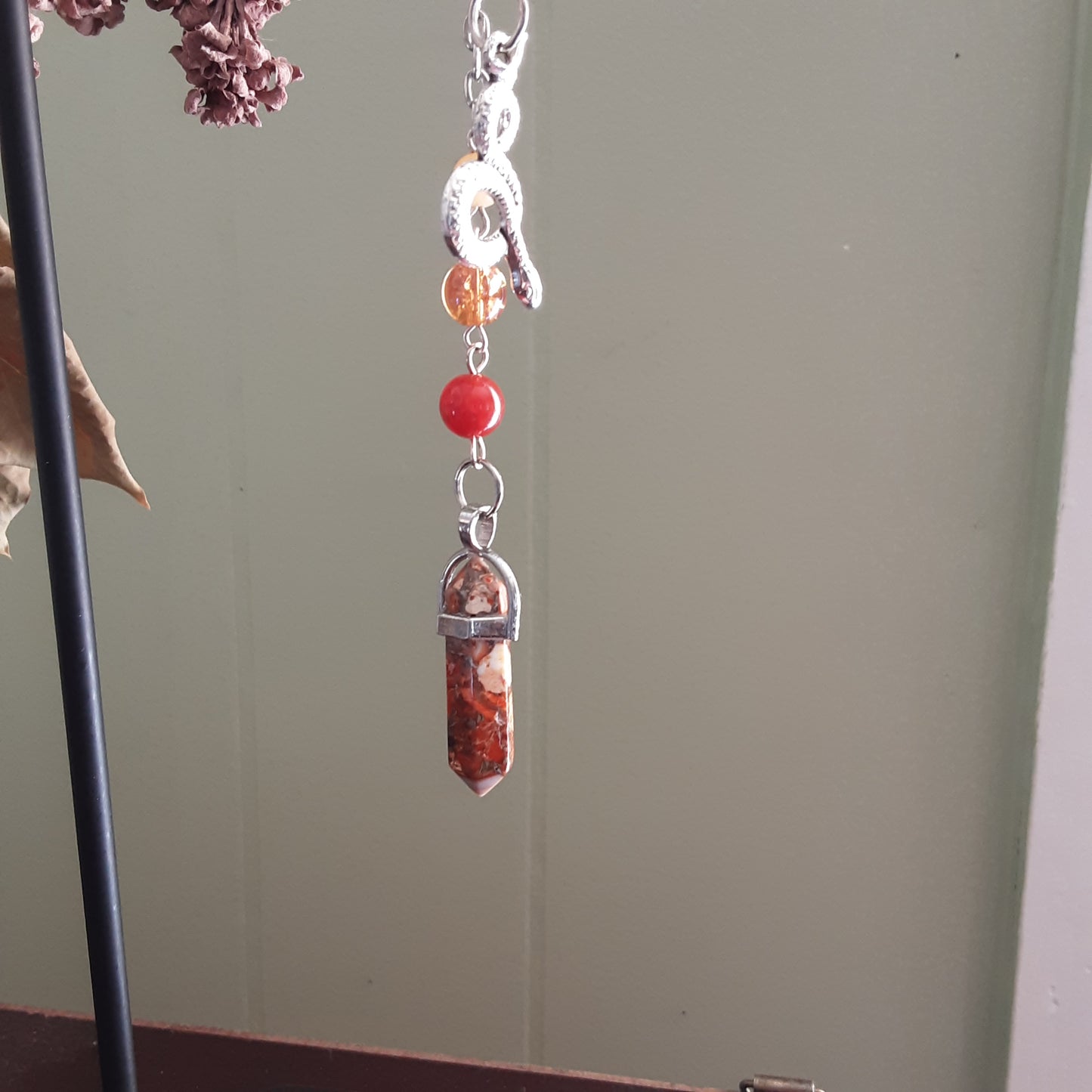 Loki pendulum with Orange Sea Sediment Jasper