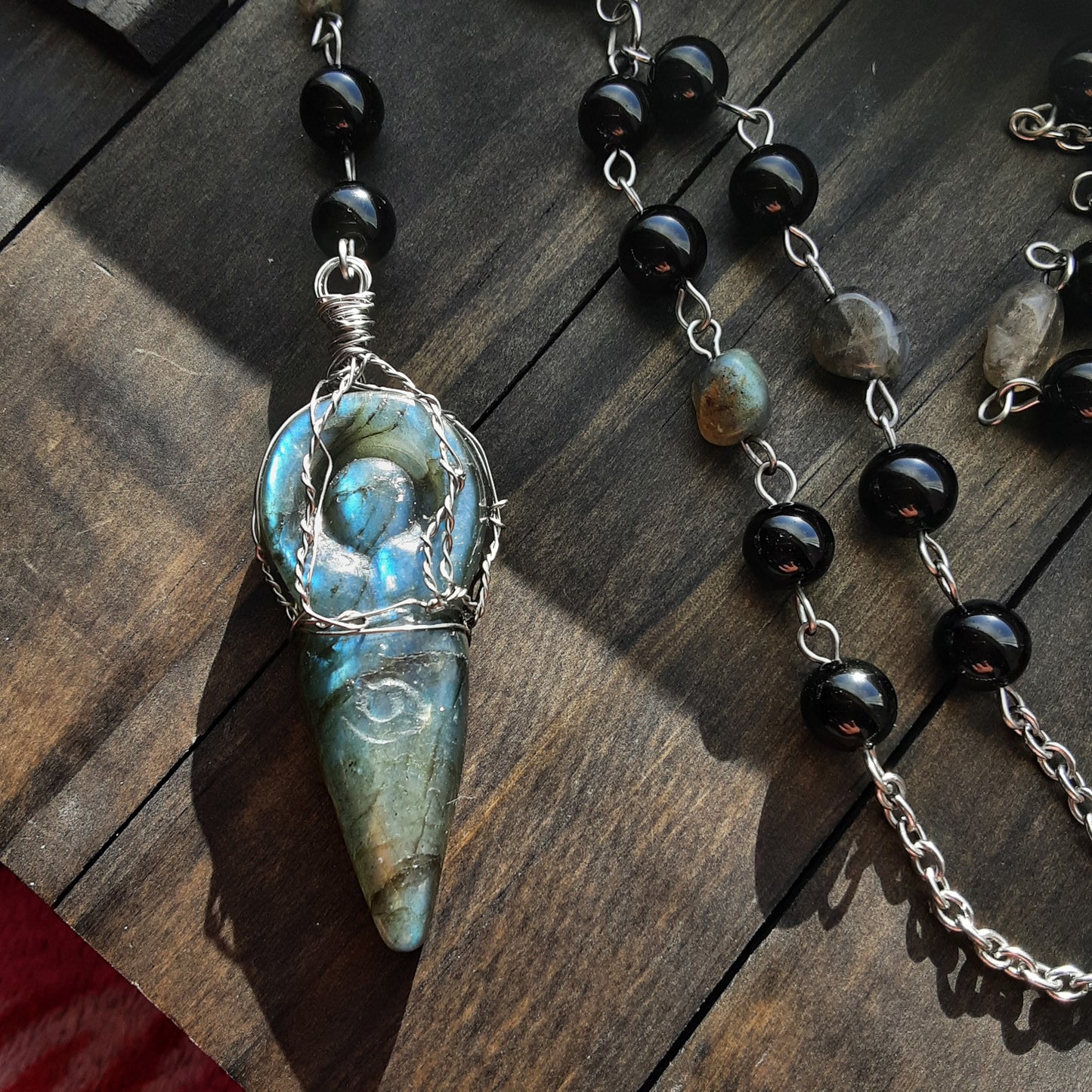 Witch Rosary with Labradorite Goddess