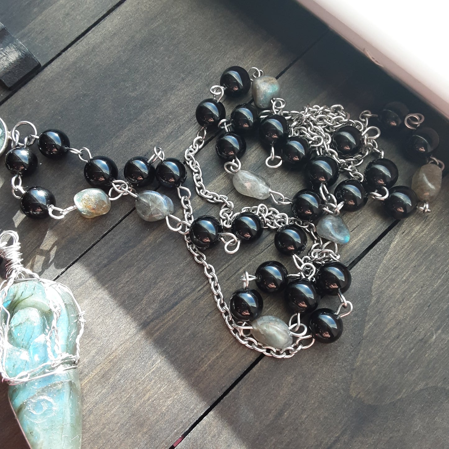 Witch Rosary with Labradorite Goddess