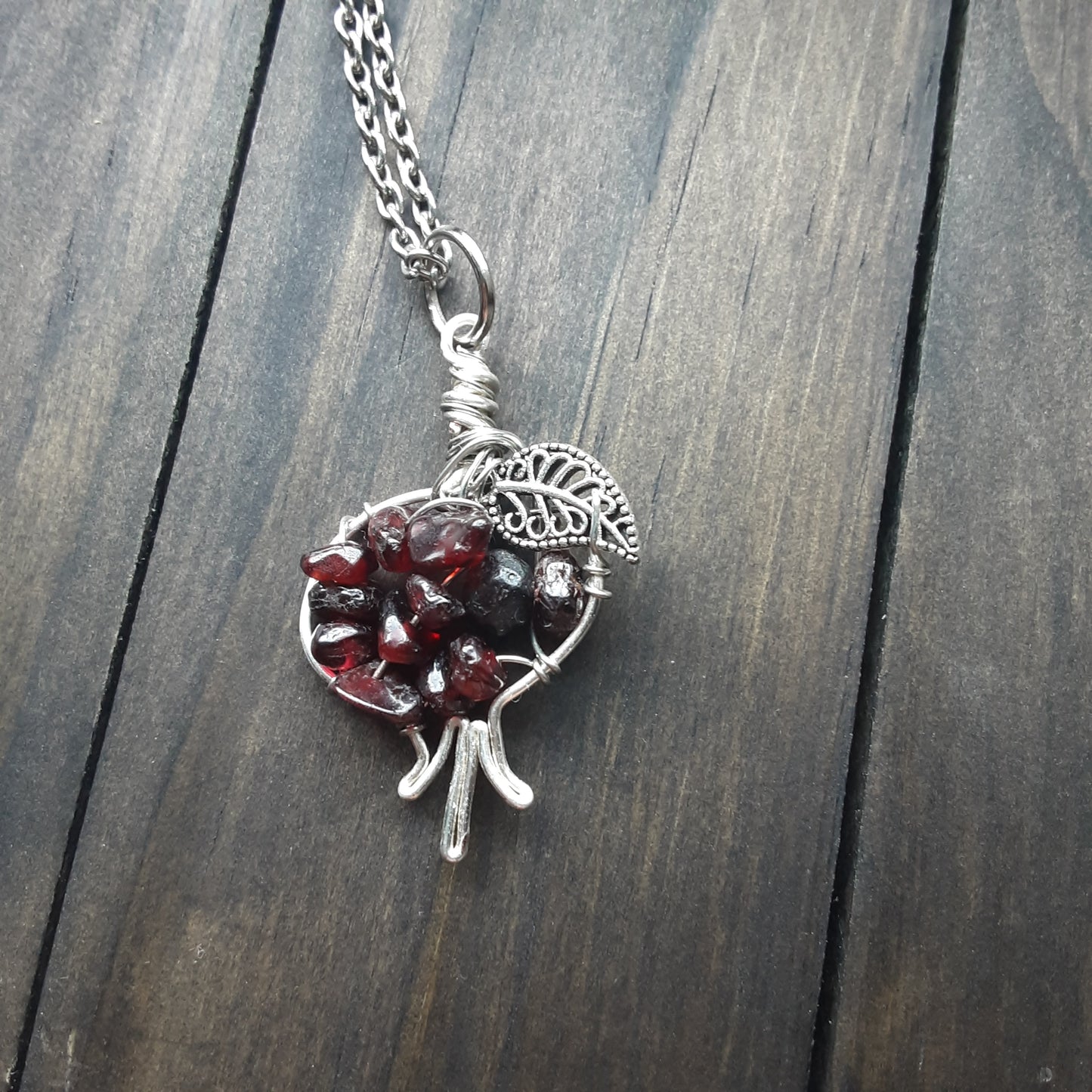 Garnet Pomegranate necklace - style J