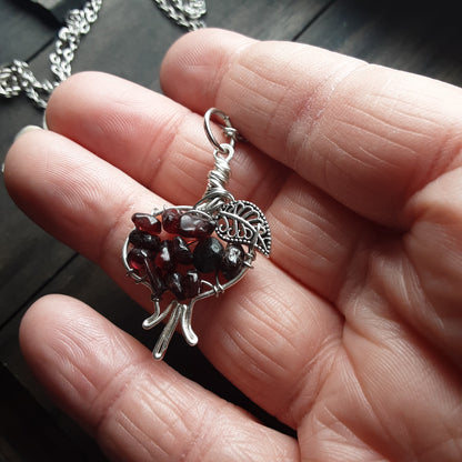 Garnet Pomegranate necklace - style J