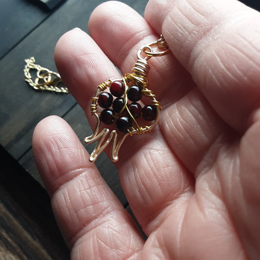 Pomegranate gold necklace - Acrylic-please read - style G