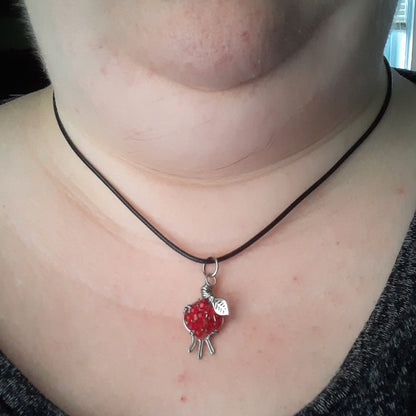 Pomegranate necklace - red crystal- style D