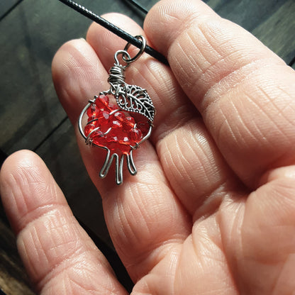 Pomegranate necklace - red crystal- style B