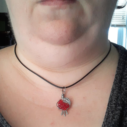 Pomegranate necklace - red crystal- style B