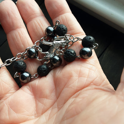 Fenrir prayer beads with wolf charm