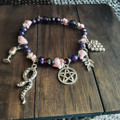 Dionysus bracelet with snake charm