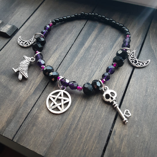 Hekate bracelet with purple crystal