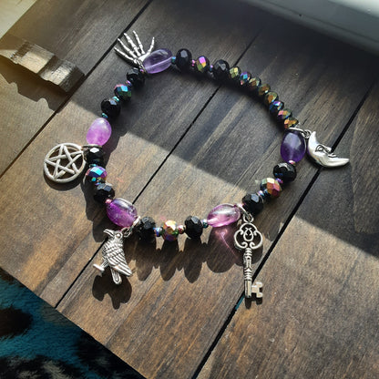 Hekate bracelet with Amethyst and Agate