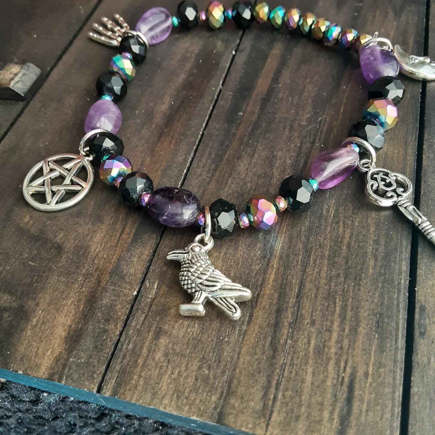 Hekate bracelet with Amethyst and Agate