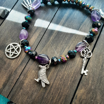 Hekate bracelet with Amethyst and Agate