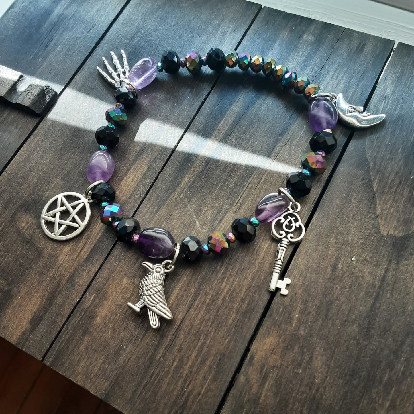 Hekate bracelet with Amethyst and Agate