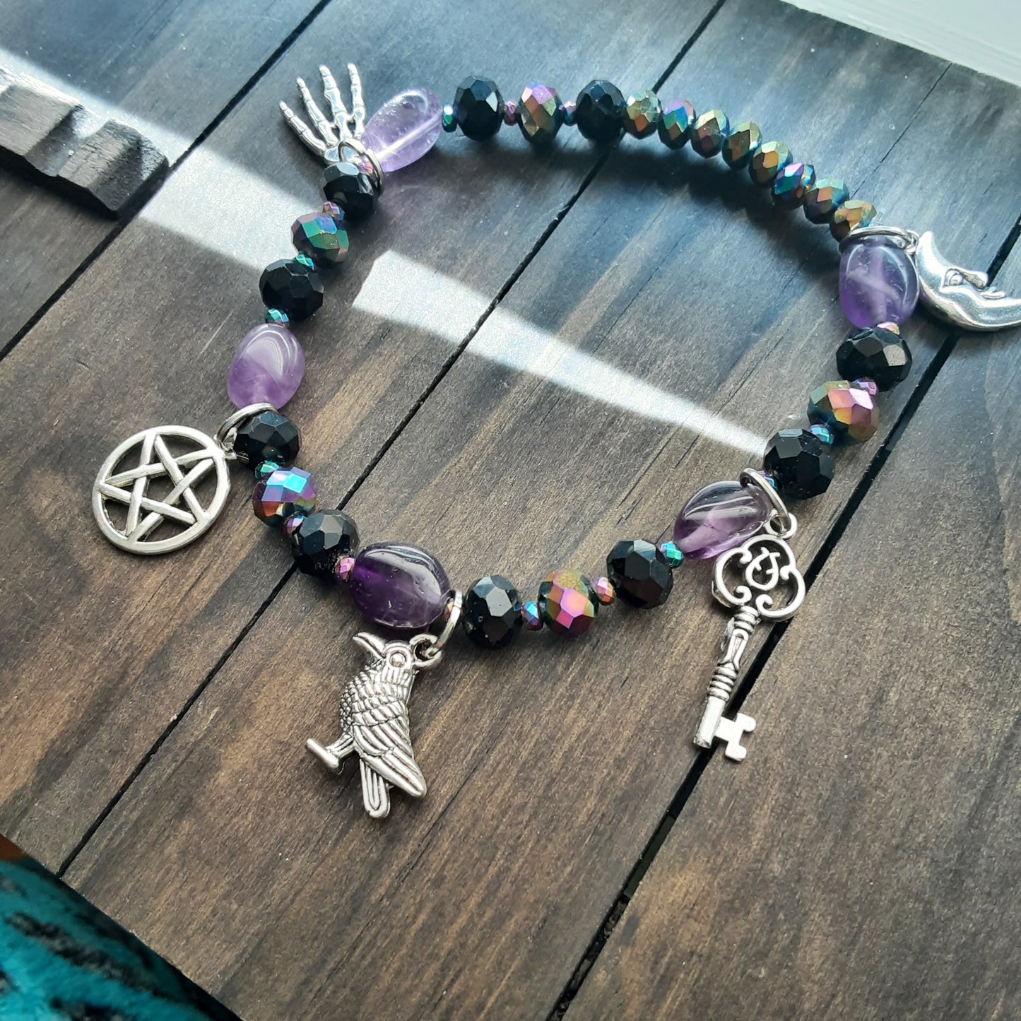 Hekate bracelet with Amethyst and Agate