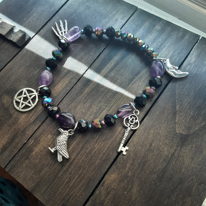 Hekate bracelet with Amethyst and Agate