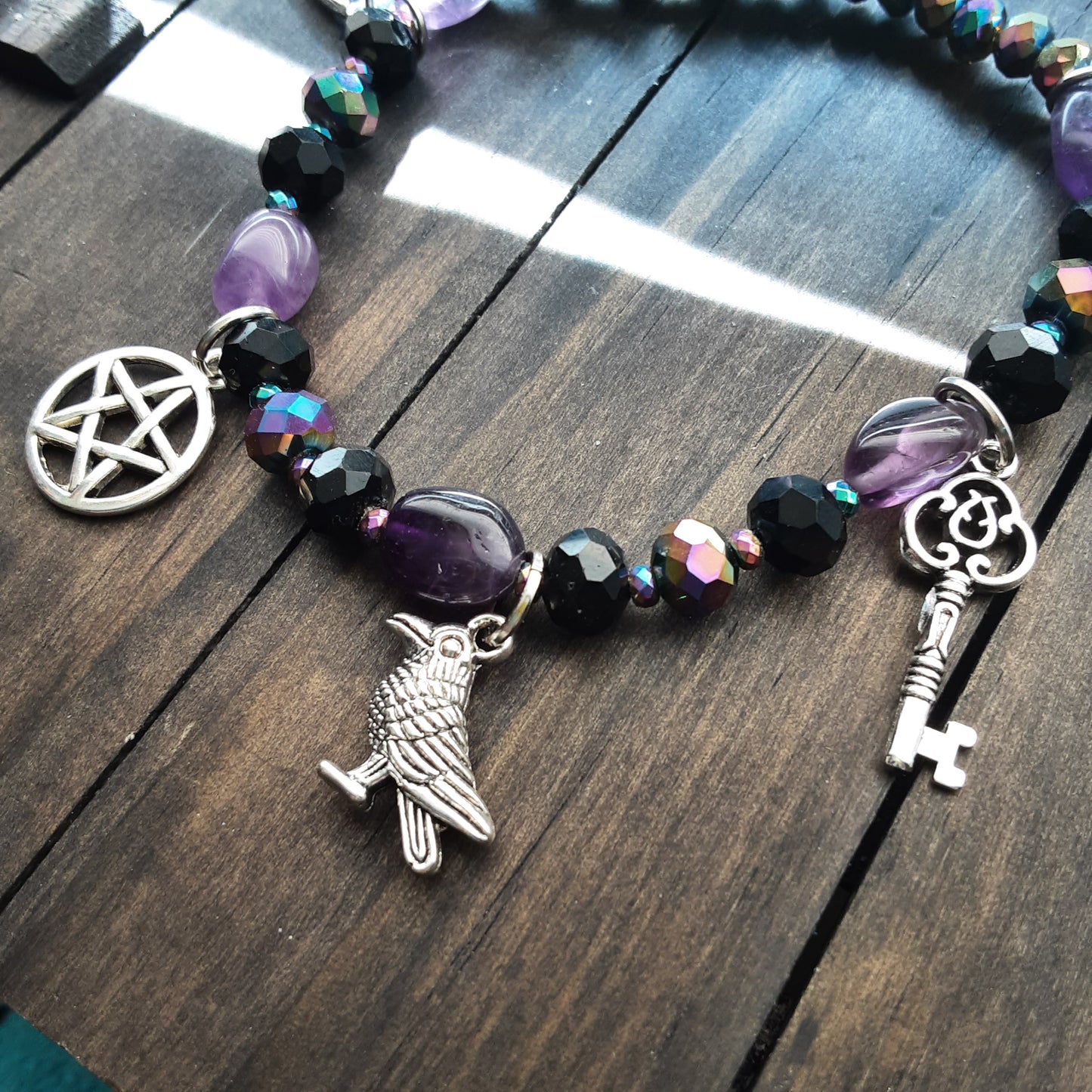 Hekate bracelet with Amethyst and Agate