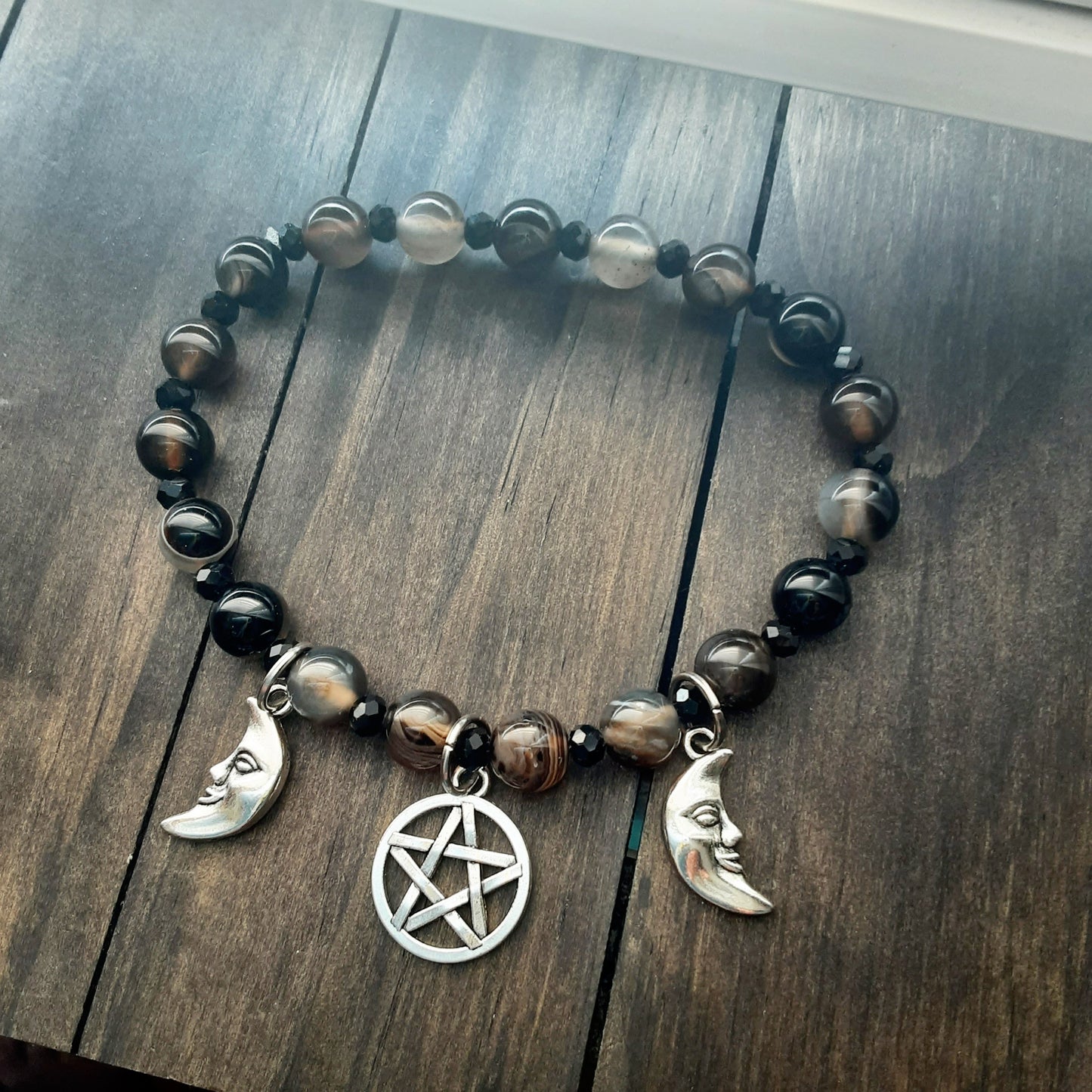 Hekate bracelet with Triple Moon Goddess