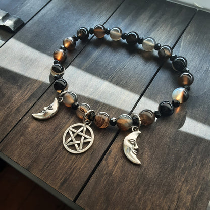 Hekate bracelet with Triple Moon Goddess