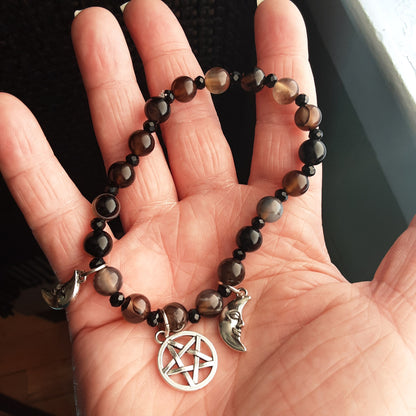 Hekate bracelet with Triple Moon Goddess