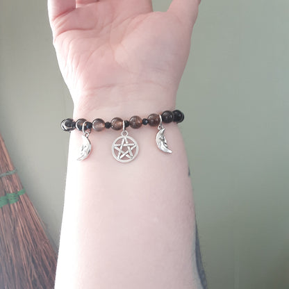 Hekate bracelet with Triple Moon Goddess