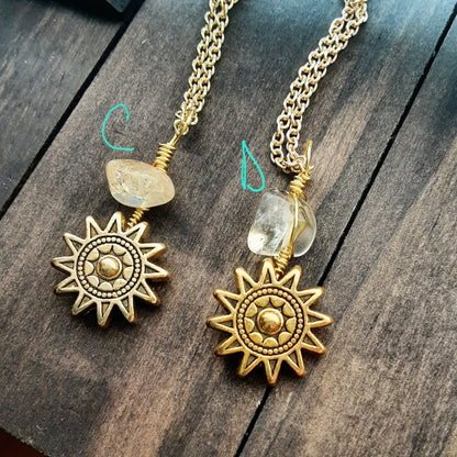 Apollo necklace with golden sun