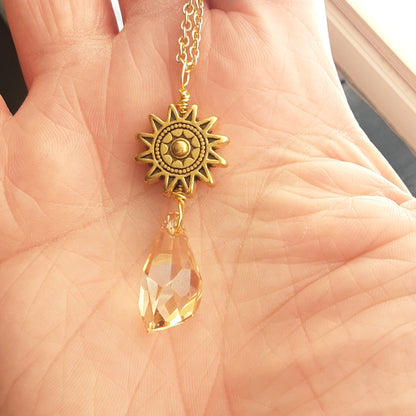 Apollo necklace with golden sun