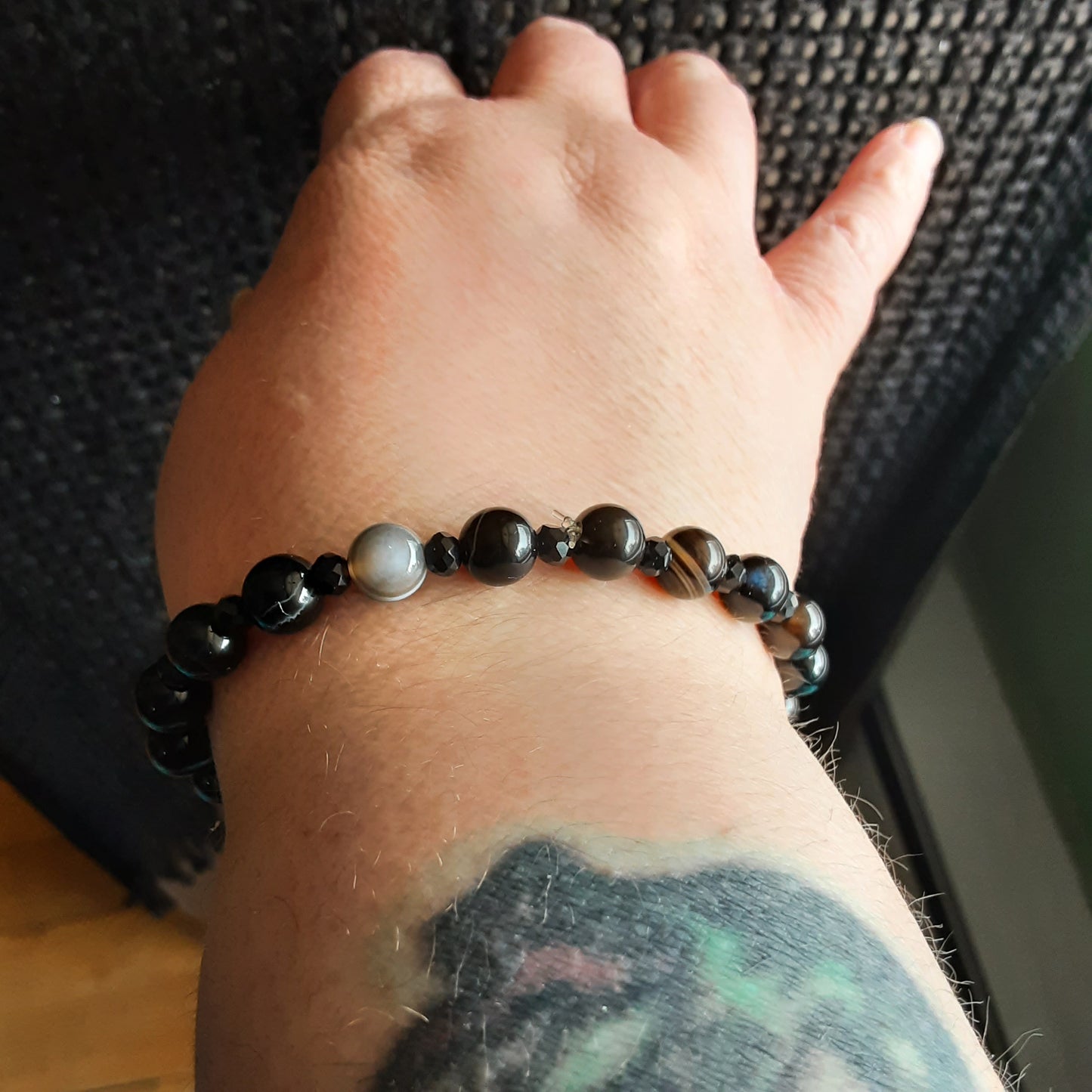 Rose and moon Agate bracelet