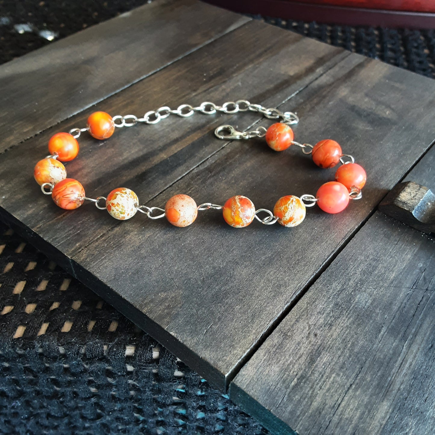 Orange Sea Sediment Jasper bracelet