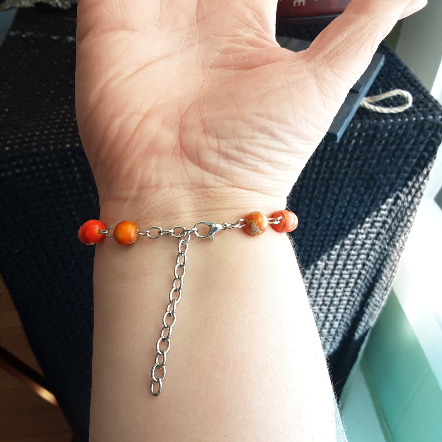 Orange Sea Sediment Jasper bracelet