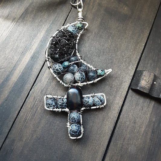 Black Moon Lilith car mirror hanger