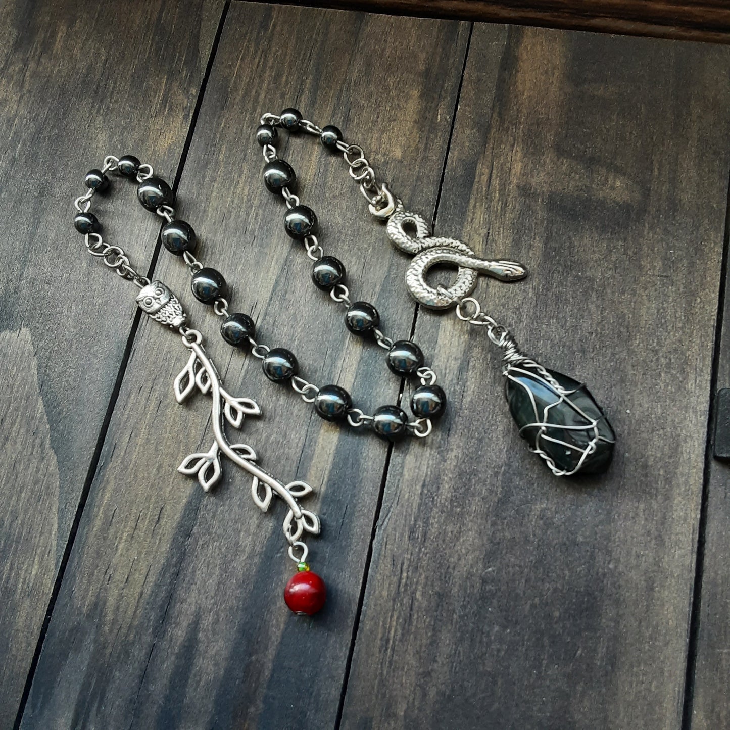 Lilith prayer beads with hematite