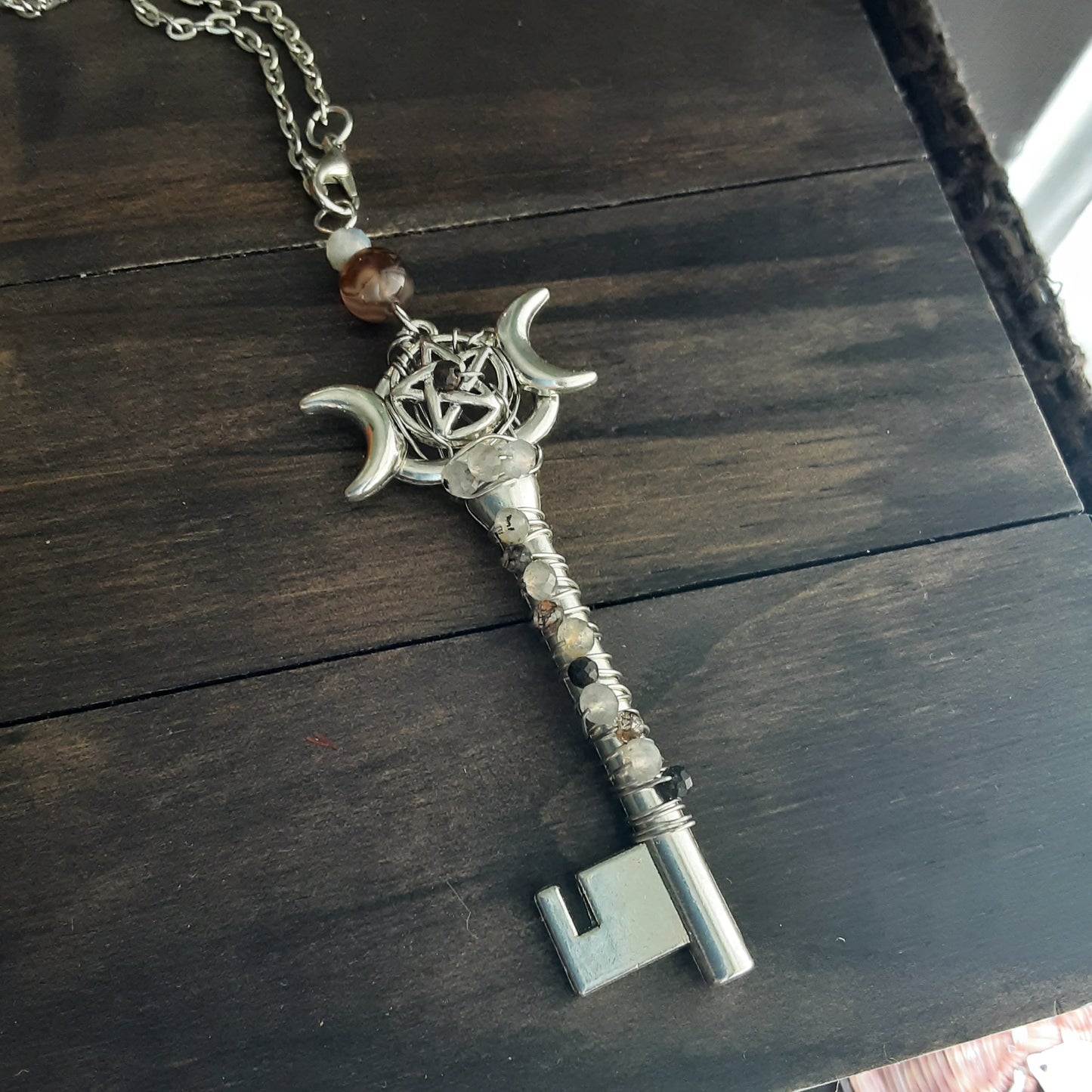 Triple Moon Goddess key -Altar decor