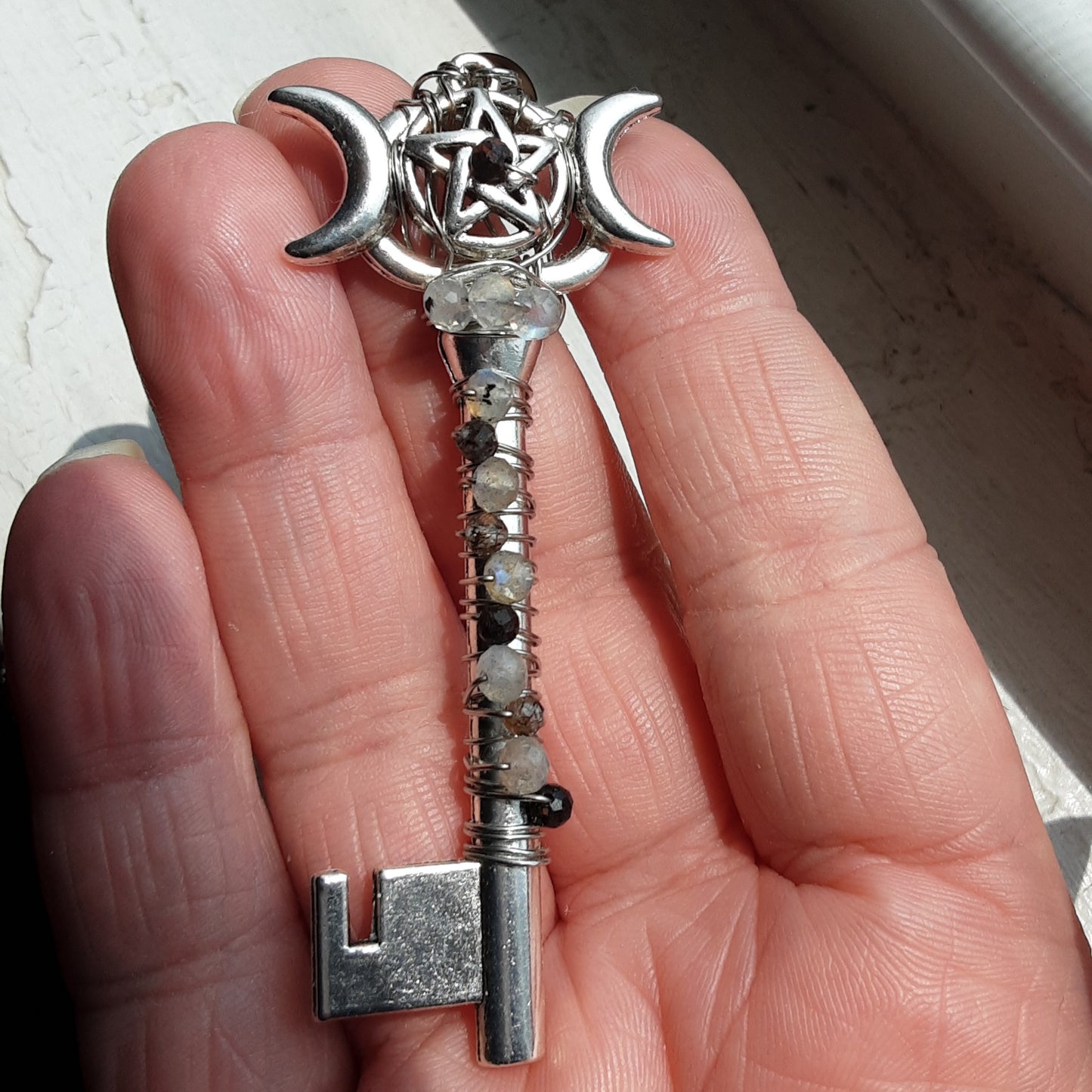 Triple Moon Goddess key -Altar decor