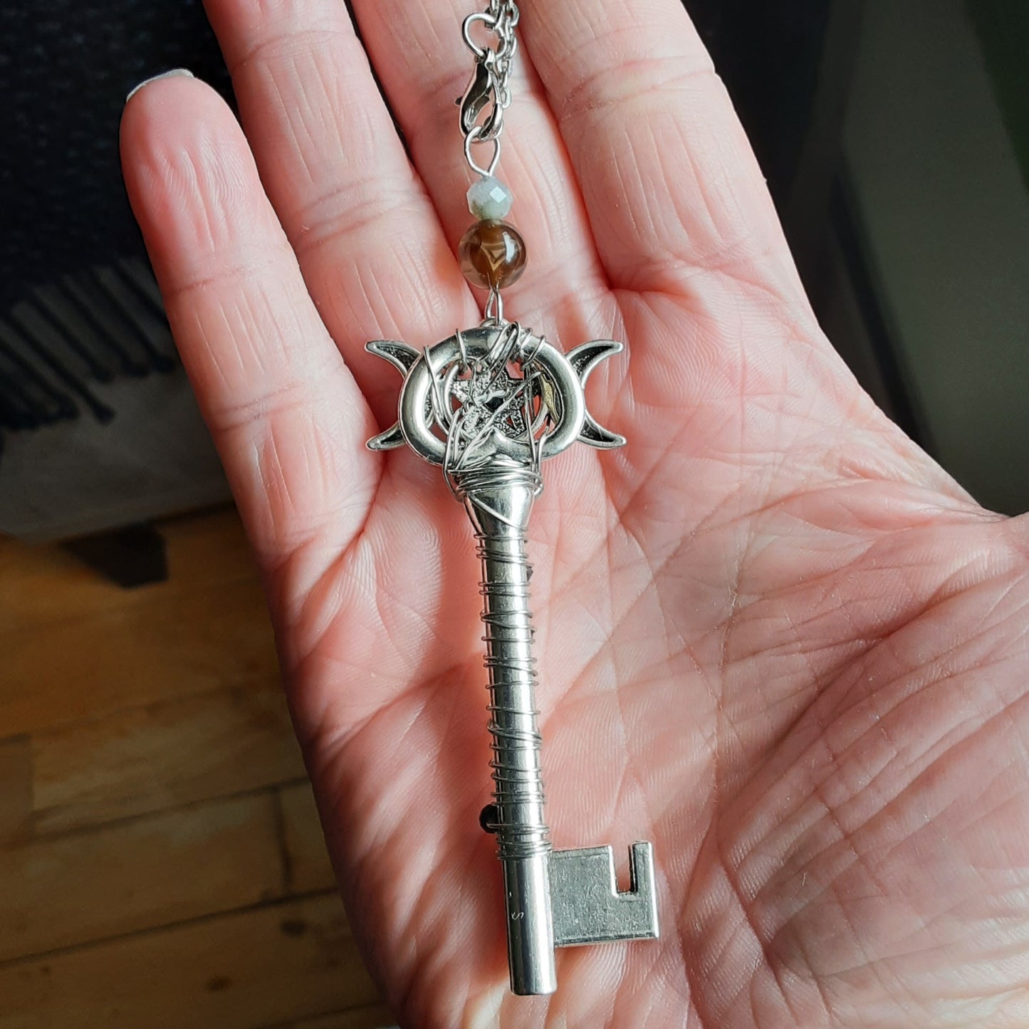 Triple Moon Goddess key -Altar decor