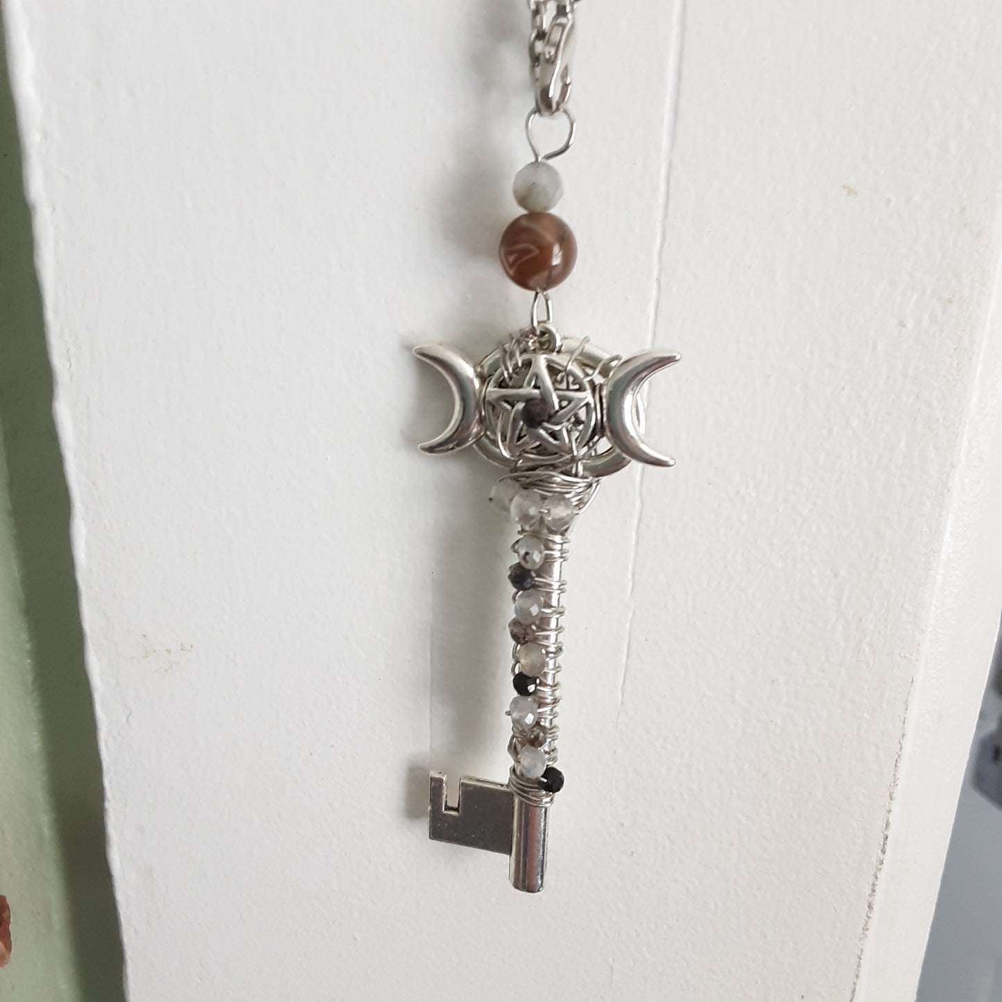 Triple Moon Goddess key -Altar decor