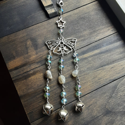 Lunar Moth witch bells with Labradorite
