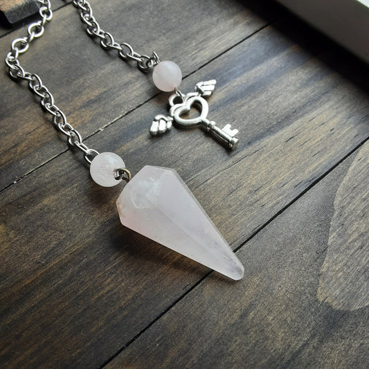 Rose Quartz pendulum, please read