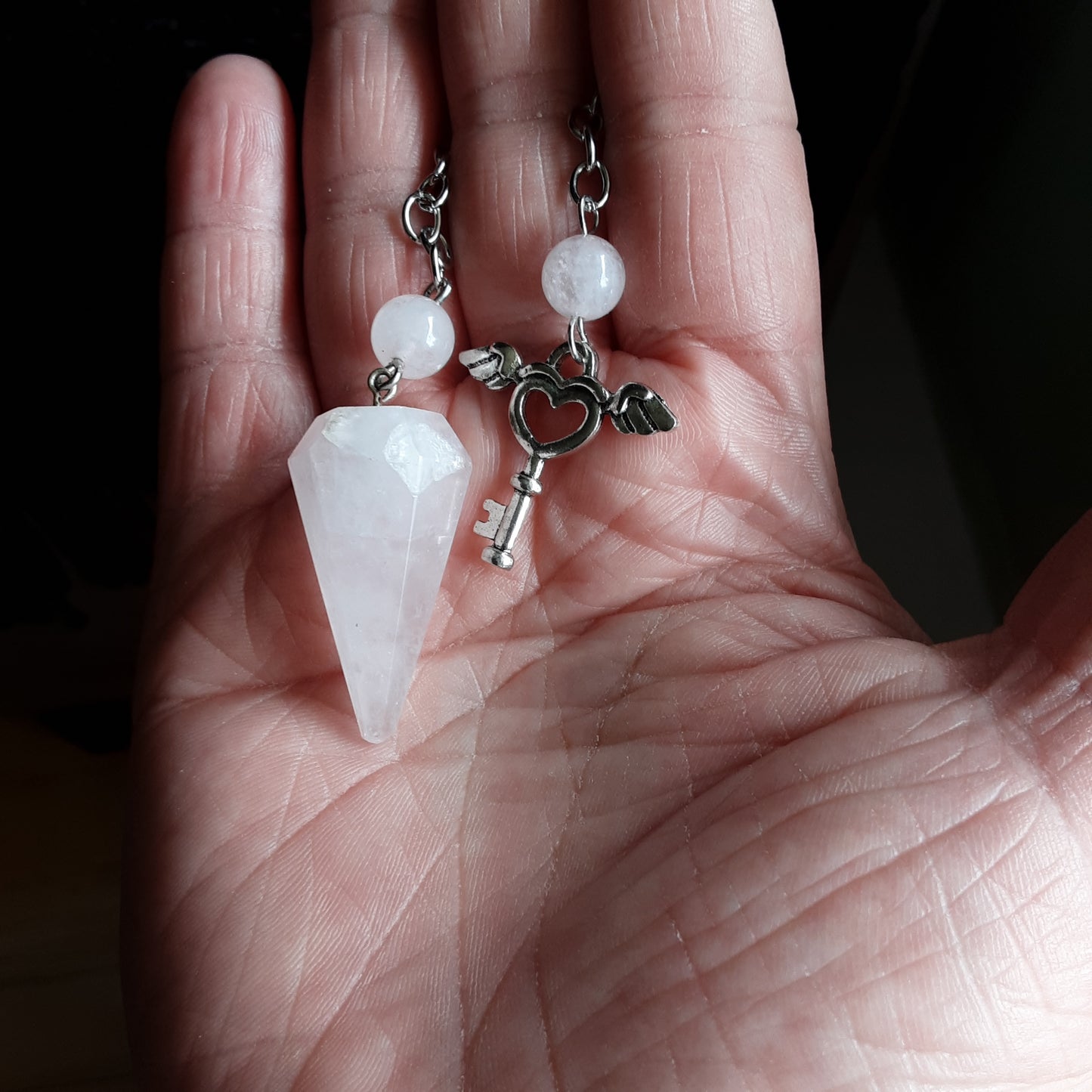 Rose Quartz pendulum, please read