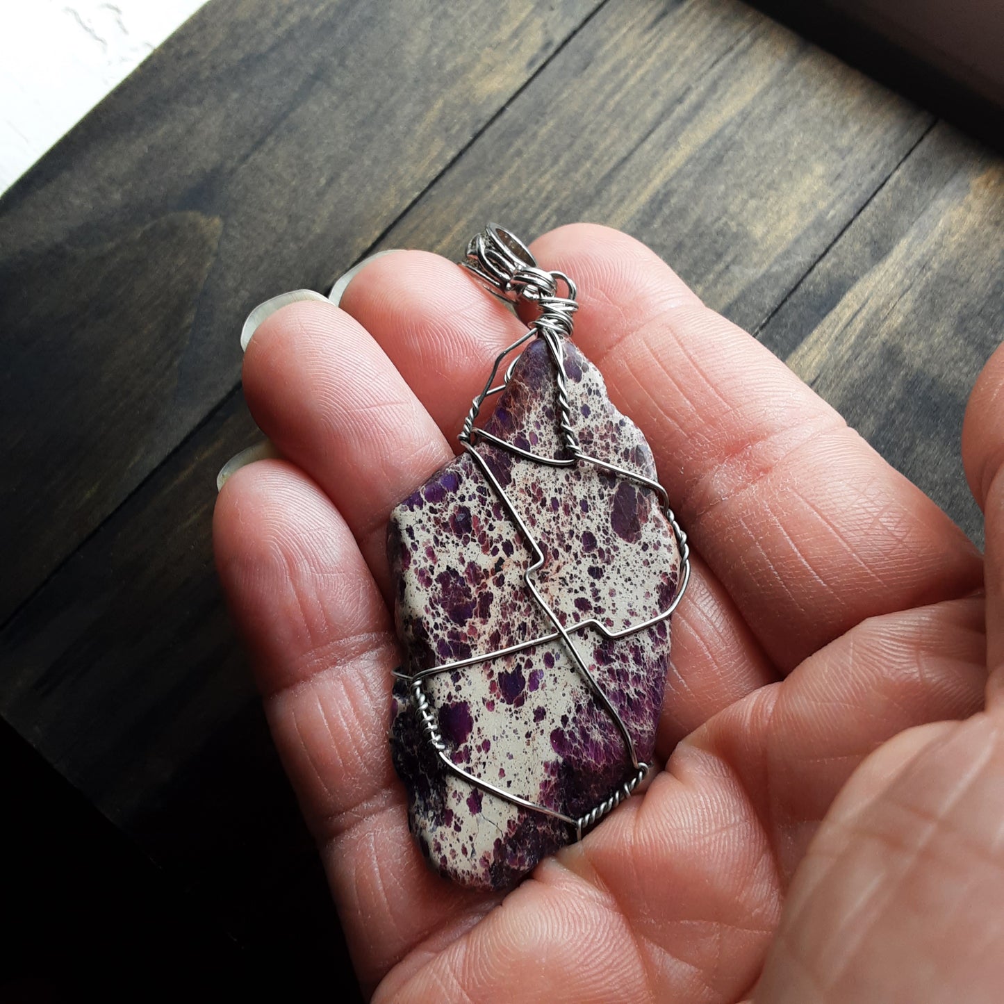 Purple sea sediment Jasper pendant